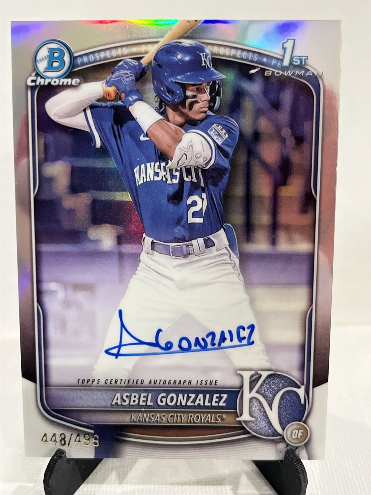 2025 Topps Bowman Chrome Refractor #CPA-AG Asbel Gonzalez 1st Auto 408/499 KM022