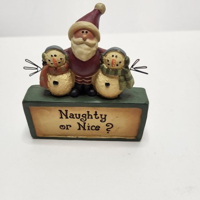 Blossom Bucket Suzi Skoglund Naughty or Nice Christmas Santa Snowman Shelf Decor