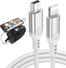 for Lightning to Mini USB Camera Adapter Cable MFi-Certified iPhone White