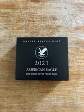 2021 W Silver Eagle Proof Coin 1oz Type 2 (21EAN) Box COA OGP Mint Condition
