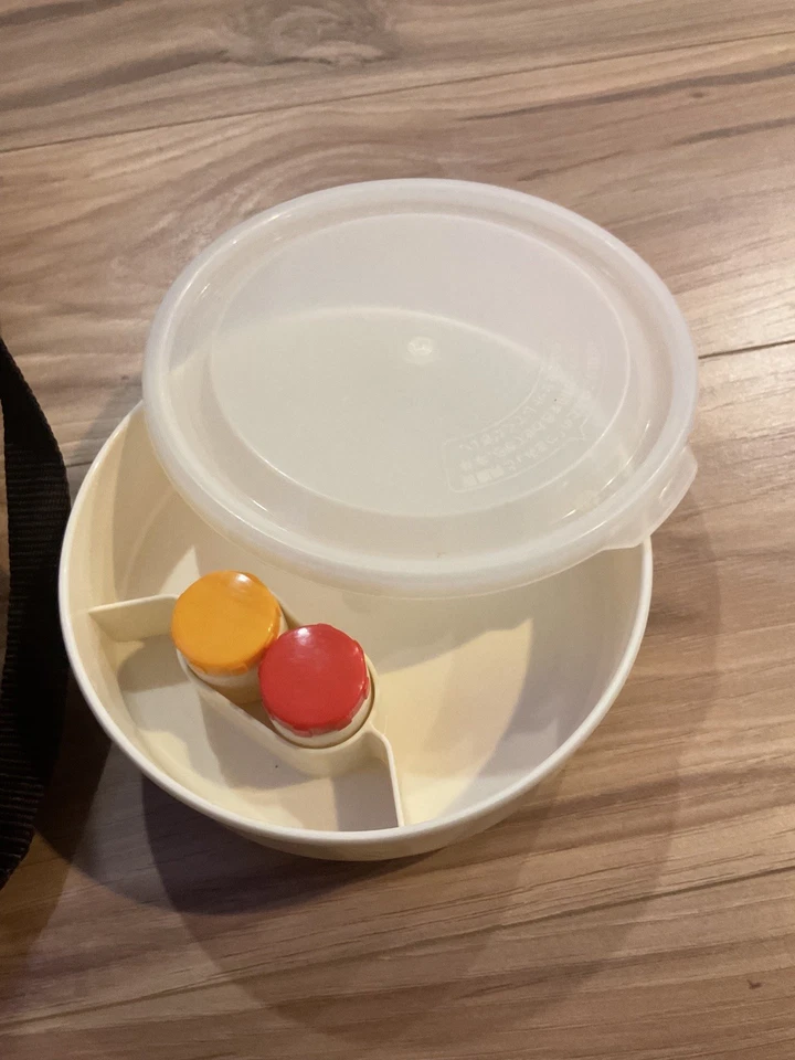 Tarro de almuerzo Zojirushi vintage Bento lonchera negra con correa hecha en Japón Foto 3 de 4