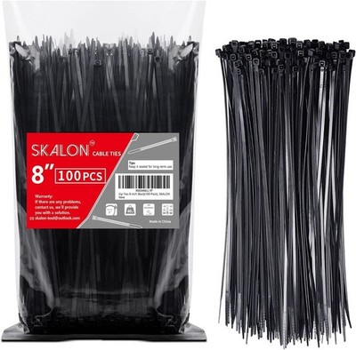 Versatile 8-Inch Zip Ties - 100 Pack, 40lbs Strength for Indoor & Outdoor Use