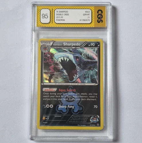 CGC 9.5 Pokémon Team Aqua's Sharpedo 21/34 Double Crisis Holo 2015 English