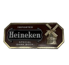 Vintage Heineken Special Dark Beer Plastic Bar Sign Wall Plaque Windmill Decor
