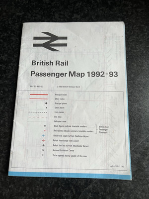 British Rail Passenger Map 1992-93