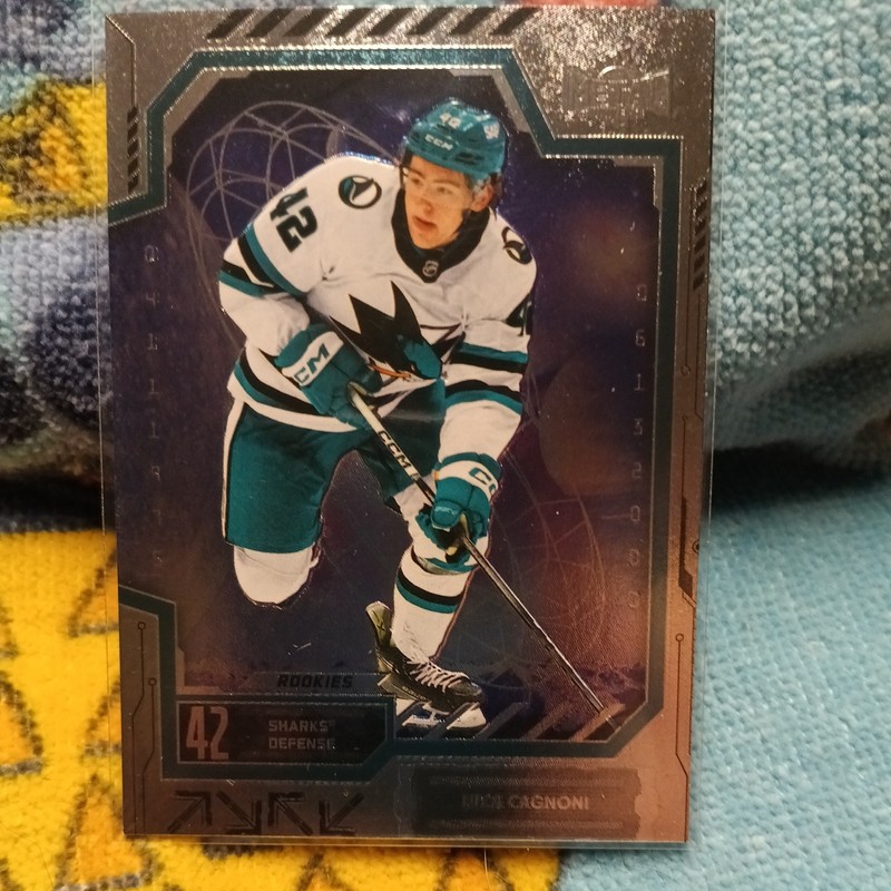 2025-26 SKYBOX METAL UNIVERSE HOCKEY LUCA CAGNONI SAN JOSE SHARKS ROOKIE #101