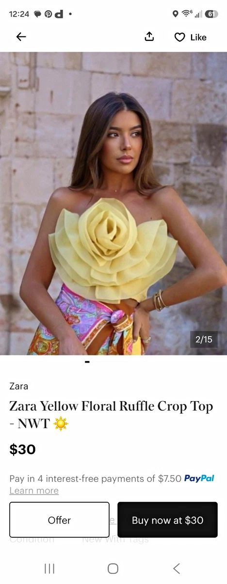 Zara Flower Tops for Women for sale | eBay