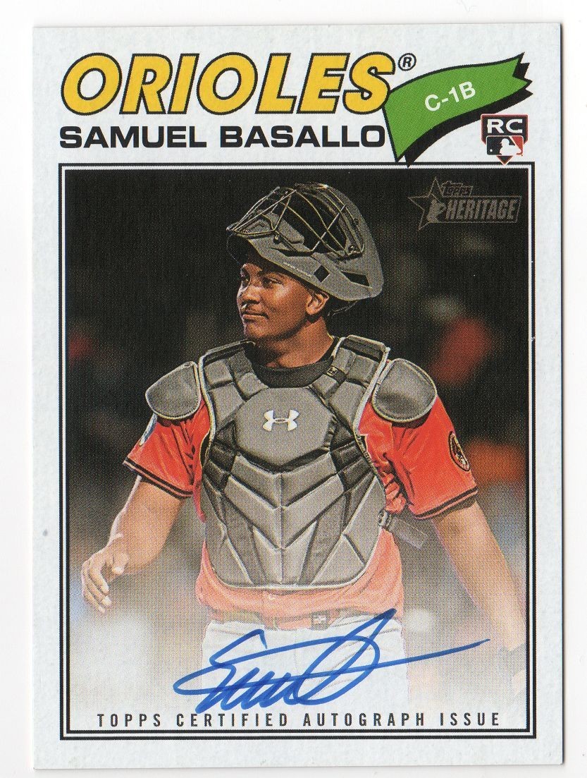 Samuel Basallo #ROA-SBA Baseball Cards 2026 Topps Heritage Real One Autograph trading card — raw and PSA graded price guide