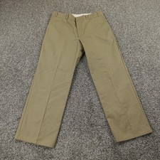 VTG Sears Roebucks Pants Mens 34X28 Beige Brown Khaki Chino Trouser Perma Prest
