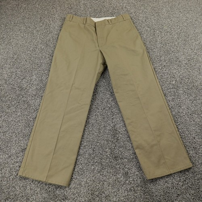 #ad VTG Sears Roebucks Pants Mens 34X28 Beige Brown Khaki Chino Trouser Perma Prest $25.26