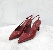CHANEL CC Logo Patent Pumps Slingback Heels G45251 150500457