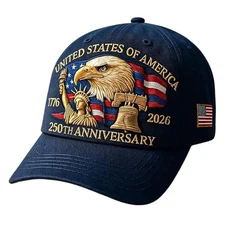 Baseball Cap United States 250th Anniversary Hat Suitable for Multiple Occasion