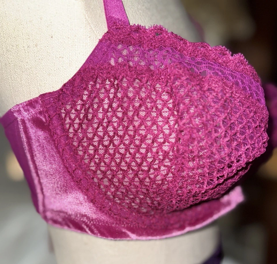 Nuevo Sujetador Savage Fenty Terciopelo Red Frambuesa Rosa 42C Foto 3 de 4