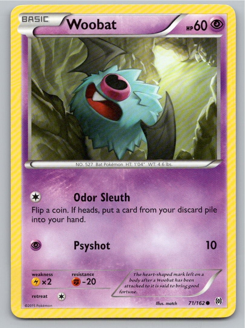 2015 POKEMON WOOBAT BREAKTHROUGH 71/162 C NM A89292 FREE S&H