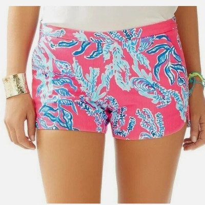 Lilly Pulitzer Women's Vintage Adie Shorts in Samba Capri Pink Side Zip 00 EUC
