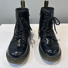 Dr. Martens Kids Black Patent Leather Boots  Size 4  New