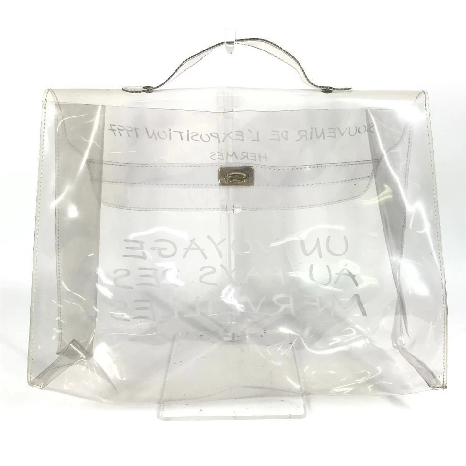 Bolso Kelly Hermes de Vinilo Transparente De Colección Raro Coleccionable Bolso de Lujo JP Foto 2 de 4