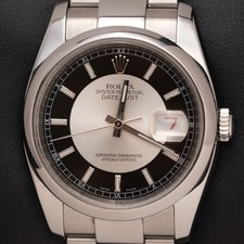 Rolex Datejust 116200 Glatte Lünette 36mm Tuxedo Schwarz-Weiß Zifferblatt Uhr