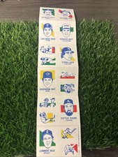 1986 Topps Baseball Tattoos Uncut Sheet Trammell Seaver Darling Schmidt Lemon +