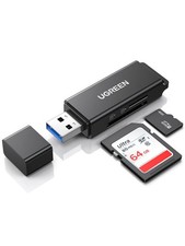UGREEN SD Card Reader - Portable USB 3.0 Dual Slot Flash Memory Black
