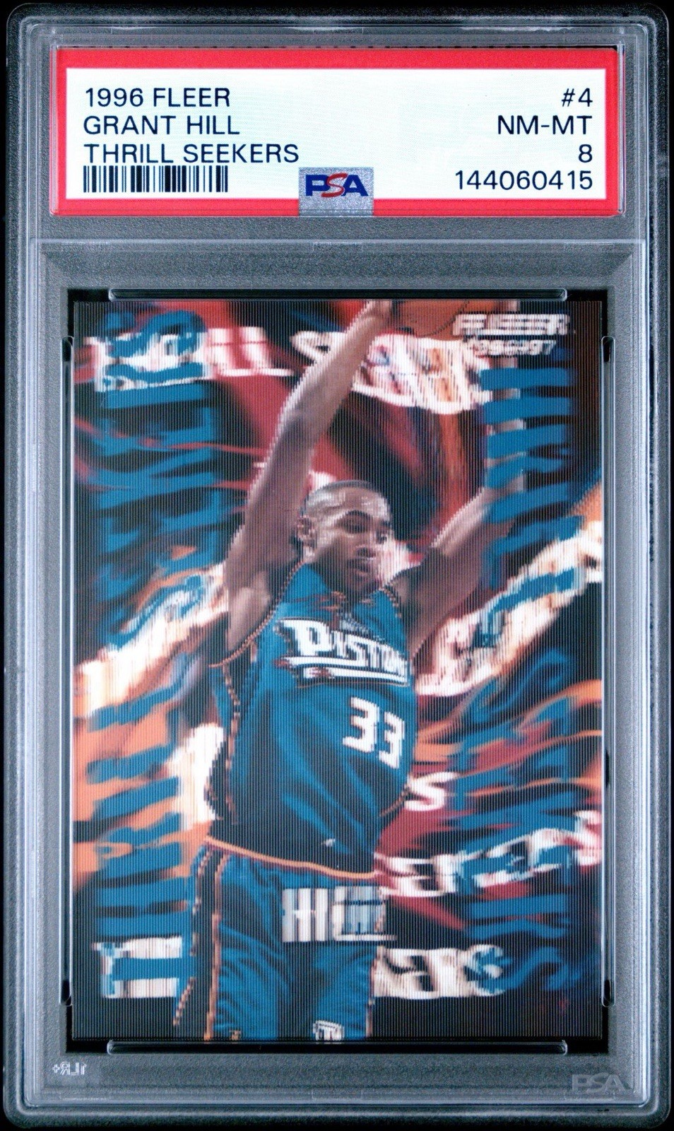 Grant Hill 1996-97 Fleer Thrill Seekers #4 SSP Insert Detroit Pistons Psa 8