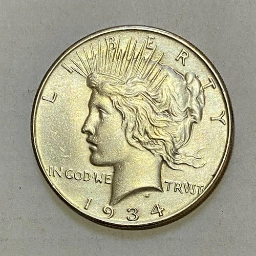 1934 Philadelphia Mint Peace Silver Dollar AU/BU - #3