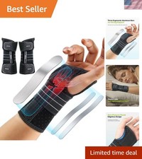 2 Pack Carpal Tunnel Wrist Braces, Adjustable Night Wrist Support with 3 Meta...