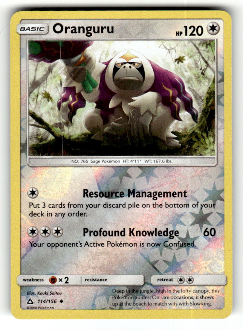 Oranguru 114/156 Uncommon Ultra Prism Reverse Holo Pokemon Lightly Played