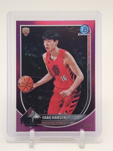 YANG HANSEN 2025 BOWMAN CHROME ROOKIE FUCHSIA REFRACTOR /199 TRAIL BLAZERS Q3714