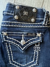 Women's MISS ME Boot Cut Jeans Size 28 Low Rise Js5014B58V - Light Use  