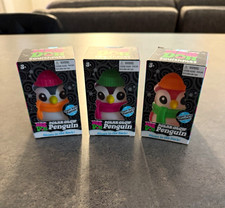 NeeDoh Polar Glow Penguin Squishems Glow-in-the-Dark Sensory Toys 3 Pack