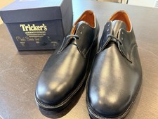 Trickers scarpa derby uomo pelle di vitello nera UK 9,5 larghezza 6