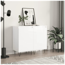 Sideboard High Gloss White 40x35x70cm Engineered Wood Compact Storage Unit Slim