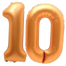 10 Balloon Number, 40 Inch Orange Foil Balloons Giant Jumbo Orange Number-10