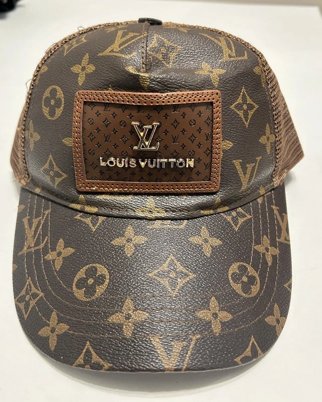 RARE Authentic Louis Vuitton Paris UNISEX Leather Baseball Cap Mens SNAPBACK