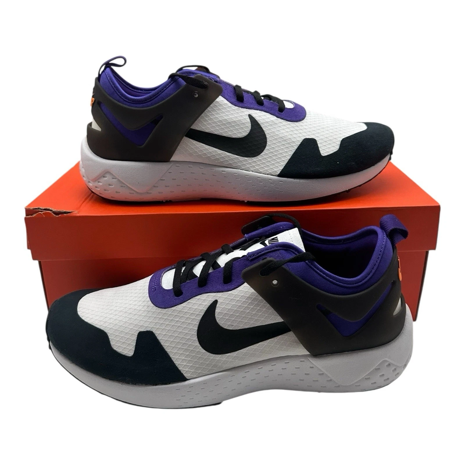 Nike Air Zoom Lite QS Shoes Mens Sz 8.5 White Black Purple Sneakers 850560-105