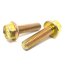 1/4-20x1" Grade 8 Hex Flange Frame Bolts Zinc Yellow Choose Qty 