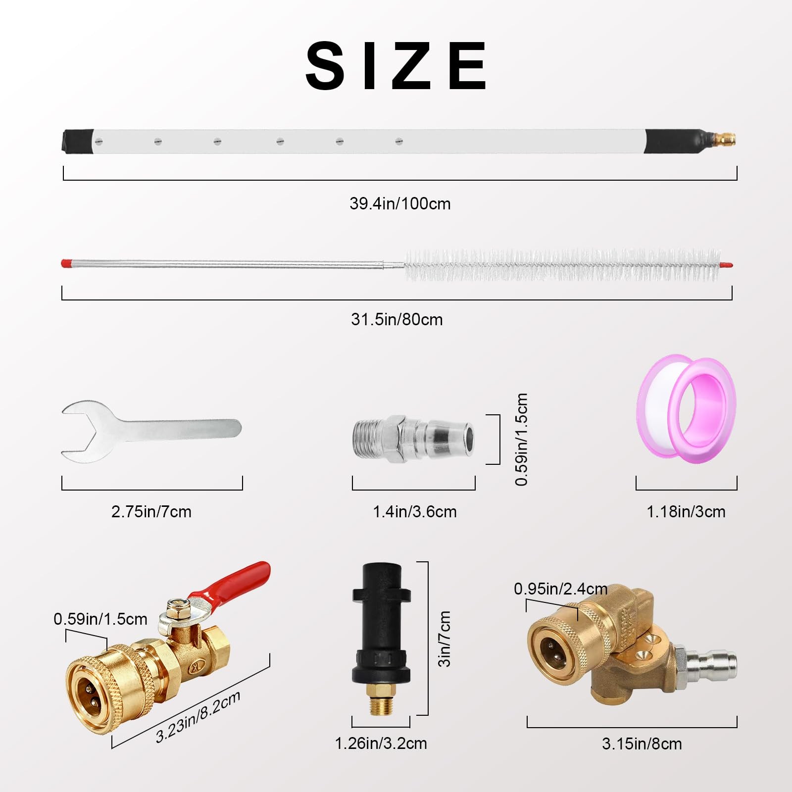 40in Radiator Cleaning Wand,3500 PSI Stainless Steel Radiator Cleaner Tool wi...