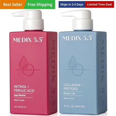 Medix 5.5 Retinol Cream + Collagen Cream Skincare Set Moisturizer Body & Face...