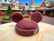 Tokyo Disney Resort Mickey Mouse Pink Boa Cap Hat 58cm Japan Exclusive Fluffy