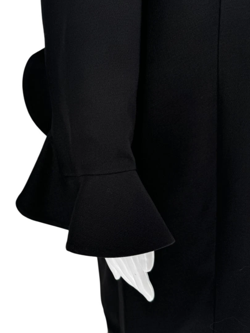 Abito Valentino nero con volant in crepe Taglia 10