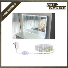 Led Vanity Mirror Lights Kit 13ft Flexible Dimmer Power Supply Makeup Bedroom