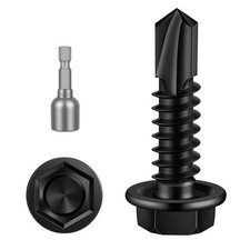 100 PCS 8 x 3/4 Hex Washer Head Self Tapping Sheet Metal Screws 410 Steel