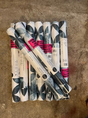 9 ROLL LOT Paul Brent Blue Moroccan Tile Peel and Stick Modern Wallpaper
