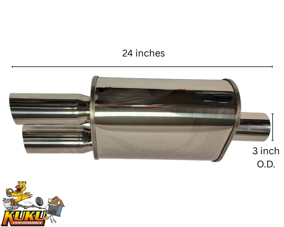 Silenciador arpón afinador Forza entrada de 3" - salida doble - corte inclinado Foto 2 de 4