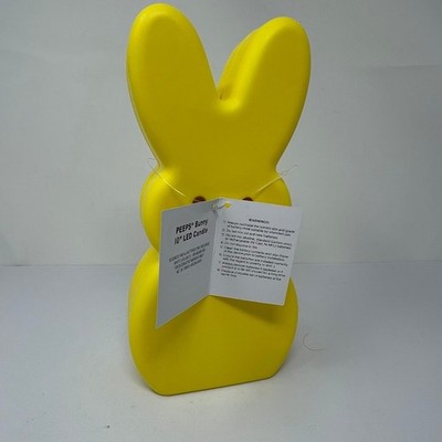 PEEPS Yellow Blow Mold Easter Bunny 10'' LED Candle Decor NWT