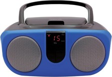 Portable CD player Boom Box with AM/FM Radio PRCD243M-BLUE 2.4-Watt-RMS