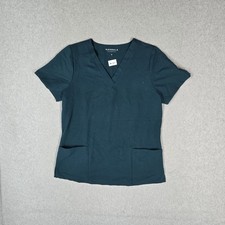 Mandala Women Scrub Top M Teal Equa-Tek Medical Scrub PO 1072 Short Sleeve