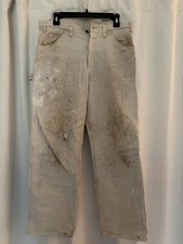 Men's VTG Dickies Painter White Capenter Pants DISTRESSED
