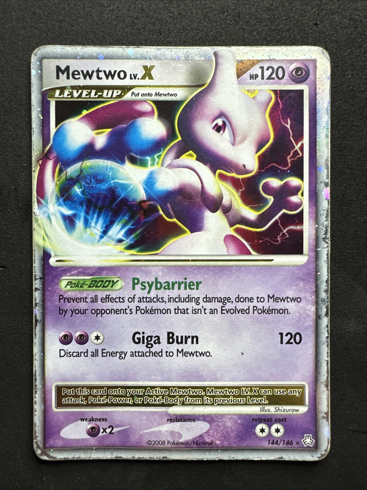 Mewtwo LV.X 144/146 Legends Awakened Holo HP/DMG